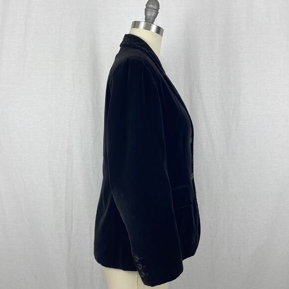 Vintage 70's Butterfly Prestige Velvet Blazer in Black - Picture 3 of 5